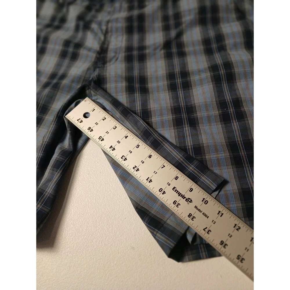 Grand Slam Mens Plaid Golf Shorts Blue Grey Black Size 40 Performance Activewear